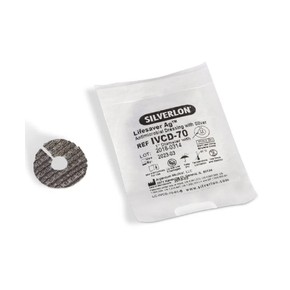 Apósito en Disco para Heridas de Catéter Silverlon Lifesaver de 2.5 CM con Orificio Central de 7 MM