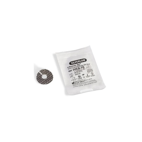 Apósito en Disco para Heridas de Catéter Silverlon Lifesaver de 2.5 CM con Orificio Central de 7 MM