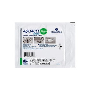 Apósito de Hidrofibra ConvaTec Aquacel Ag+ Extra de 10 X 10 CM